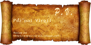 Pápai Virgil névjegykártya